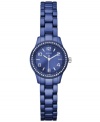 A lively pop of cool blues make this aluminum watch from GUESS the perfect finishing touch for Friday night ensembles.