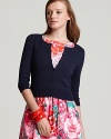 Dainty dresses and sleek separates pair perfectly with this Lilly Pulitzer three quarter sleeve cardigan.