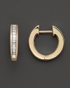 Small channel-set diamond baguette hoops bring a classic charm to any look.