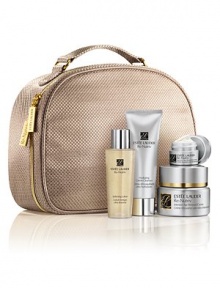 Give her skin every advantage with this incredibly luxurious gift. Re-Nutriv Intensive Age-Renewal Luxuries brings her four essentials that feel like pure indulgence and deliver breathtaking results. All together in a deluxe travel case. Limited-time collection includes Re-Nutriv Intensive Age-Renewal Creme (1.7 oz.), Intensive Softening Lotion (1.7 oz.), Intensive Age-Renewal Eye Creme (0.24 oz.) and Intensive Age-Renewal Creme Cleanser (1.7 oz.). Give her skin every advantage with this incredibly luxurious gift. Re-Nutriv Intensive Age-Renewal Luxuries brings her four essentials that feel like pure indulgence and deliver breathtaking results. All together in a deluxe travel case. Limited-time collection includes Re-Nutriv Intensive Age-Renewal Creme (1.7 oz.), Intensive Softening Lotion (1.7 oz.), Intensive Age-Renewal Eye Creme (0.24 oz.) and Intensive Age-Renewal Creme Cleanser (1.7 oz.).