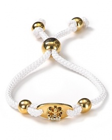 Forget diamonds, this woven Juicy Couture bracelet is a cool-girl's best friend forever. Slip it on your wrist to get in with the in-crowd.