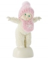 Standing atop a snow mound, this adorable baby girl is about ready to spin. Crafted of porcelain bisque, this Snowbabies figurine makes an adorable gift for any new parent.