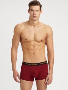 Easy comfort and wearability in soft cotton with logo waist detail.Elastic waist band94% cotton/6% lycraMachine washImported Easy comfort and wearability in soft cotton with logo waist detail.Elastic waist band94% cotton/6% lycraMachine washImported