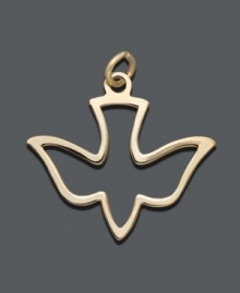 The perfect symbol of peace. A beautiful, descending dove pendant features an open-cut design crafted in 14k gold. Approximate drop: 3/4 inch. The perfect symbol of peace. A beautiful, descending dove pendant features an open-cut design crafted in 14k gold. Approximate drop: 3/4 inch.