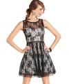 Overlaid in sheer, contrast-color lace, this a-line dress from B. Darlin marries trend-right style with feminine spirit!