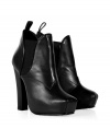 A new season essential, these luxe leather platform ankle boots from Proenza Schouler are effortlessly chic - Square toe, front hidden platform, chunky high heel, elasticized side panels, back pull-on tab - Pair with skinny jeans, a mini-dress, of figure-hugging frock