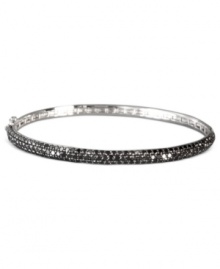 Sparkle has never looked so sophisticated. EFFY Collection's stunning bangle features a hinge design adorned with round-cut pave-set black diamonds (3-1/8 ct. t.w.) in 14k white gold. Approximate diameter: 2-1/10 inches. Sparkle has never looked so sophisticated. EFFY Collection's stunning bangle features a hinge design adorned with round-cut pave-set black diamonds (3-1/8 ct. t.w.) in 14k white gold. Approximate diameter: 2-1/10 inches.