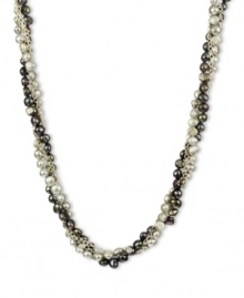 Go for a subtle hint of color. This beautiful necklace features grey-colored cultured freshwater pearls (6-7 mm) set in sterling silver. Approximate length: 18 inches. Go for a subtle hint of color. This beautiful necklace features grey-colored cultured freshwater pearls (6-7 mm) set in sterling silver. Approximate length: 18 inches.