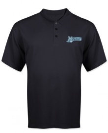 First class. Let everyone know you think the Miami Marlins are top-rate in this MLB classic polo shirt from Majestic. First class. Let everyone know you think the Miami Marlins are top-rate in this MLB classic polo shirt from Majestic.