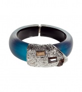 Stylish royal blue medium mosaic bracelet - This amazing bracelet is an ultra-chic addition to any outfit - Blue Lucite bracelet with jewel charms and silver overlay detail - Made by famous jewelry genius and celeb favorite Alexis Bittar