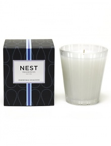 Periwinkle, hyacinth, and lilac are combined with crisp green leaves and cloves. Approximate burn time, 50 hours. 8.1 oz. Periwinkle, hyacinth, and lilac are combined with crisp green leaves and cloves. Approximate burn time, 50 hours. 8.1 oz.