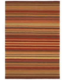 By using a centuries-old technique, craftsmen are able to produce the unique detail and texture of this plush wool rug from Surya's Mystique collection. They work traditional shuttles, then hand-carve and hand-finish the rug in pursuit of high quality and a flawless finish. With variegated stripes in rich earth tones like brick, sienna and sage, this handsome rug gives any room a sense of warmth and elegance.