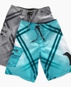 He'll rule the sea in style when he wears these funky geometric printed Hurley board shorts.