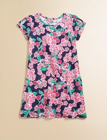 Pretty and preppy, this floral frock in a classic A-line silhouette is perfect for day or night.ScoopneckShort sleeves with shoulder slitsPullover styleCottonMachine washImported Pretty and preppy, this floral frock in a classic A-line silhouette is perfect for day or night.ScoopneckShort sleeves with shoulder slitsPullover styleCottonMachine washImported