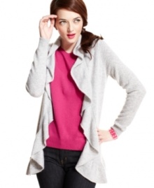Charter Club offers a modern update to classic cashmere in this chic sweater. A cascading ruffle adds a touch of feminine grace that dresses up any outfit. Charter Club offers a modern update to classic cashmere in this chic sweater. A cascading ruffle adds a touch of feminine grace that dresses up any outfit.