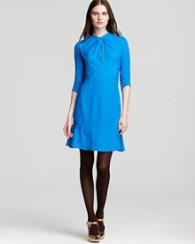 Feeling blue never looked so good in this silk Nanette Lepore dress, rendered in pure silk, its ladylike silhouette and chic details epitomize modern elegance.