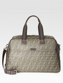 A classic logo stamped design, crafted in rich, treated leather for timeless appeal.Zip closureDouble top handles Adjustable shoulder strapExterior, interior pocketsLeather20W x 12H x 10DMade in Italy A classic logo stamped design, crafted in rich, treated leather for timeless appeal.Zip closureDouble top handles Adjustable shoulder strapExterior, interior pocketsLeather20W x 12H x 10DMade in Italy