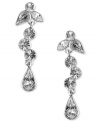 Tradition with a twist. Sparkling crystal vine cluster earrings in silvertone for a sparkling finish. Drop measures 1-1/4 inches.