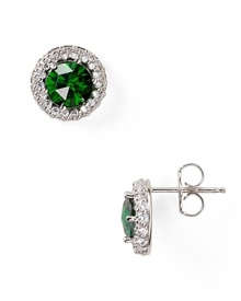 Chrislu's emerald-adorned studs sparkle with staying power. Slip on this classically styled pair to add an eye-catching impact to understated cocktail looks.