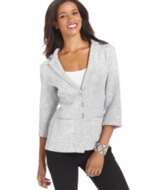 ECI's sequined jacket is ideal for the season ahead--wear for in-office celebrations and to add a sparkling, polished touch to a night on the town!