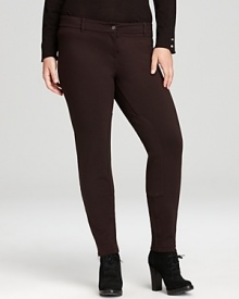 Try out this season's equestrian trend in sleek Eileen Fisher Plus riding pants--extra chic slipped into leather boots.