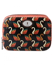 Stash your bevy of beauty treats in style with this travel-ready cosmetic case from Fossil. Crafted in durable coated canvas with plenty of pockets and compartments; it's destined to become your most coveted carryall. Stash your bevy of beauty treats in style with this travel-ready cosmetic case from Fossil. Crafted in durable coated canvas with plenty of pockets and compartments; it's destined to become your most coveted carryall.