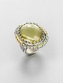 EXCLUSIVELY AT SAKS. From the Irma Collection. Faceted lemon citrine set in a sterling silver design, surrounded in complimentary peridot stones and accented with radiant 18k gold. Lemon citrine and peridotSterling silver18k goldWidth, about 1.25Imported EXCLUSIVELY AT SAKS. From the Irma Collection. Faceted lemon citrine set in a sterling silver design, surrounded in complimentary peridot stones and accented with radiant 18k gold. Lemon citrine and peridotSterling silver18k goldWidth, about 1.25Imported