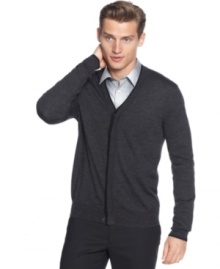 Feel at home and relax in this soft cardigan by Calvin Klein.