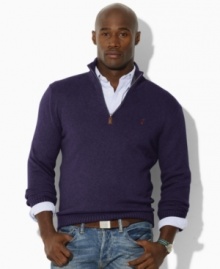The essential long-sleeved half-zip pullover is designed for the ultimate in cozy comfort from soft, lightweight cotton. The essential long-sleeved half-zip pullover is designed for the ultimate in cozy comfort from soft, lightweight cotton.