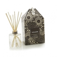As beautiful to the eye as it is intoxicating to smell, Voluspa's gorgeous petite glass container with bamboo reeds is great for a vanity or as a decorative object. As beautiful to the eye as it is intoxicating to smell, Voluspa's gorgeous petite glass container with bamboo reeds is great for a vanity or as a decorative object.