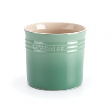 Cheery and chip-resistant, this 2.75 quart Le Creuset utensil crock organizes whisks, spatulas and spoons with a dash of flair. Made of durable stoneware, it holds loads of kitchen tools without tipping over. Cheery and chip-resistant, this 2.75 quart Le Creuset utensil crock organizes whisks, spatulas and spoons with a dash of flair. Made of durable stoneware, it holds loads of kitchen tools without tipping over.