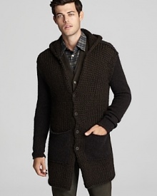 An inspired chunky cardigan coat expresses your discerning eye for fashion. From John Varvatos Star USA. An inspired chunky cardigan coat expresses your discerning eye for fashion. From John Varvatos Star USA.