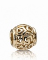 Angular spiral lines adorn this gleaming 14K gold PANDORA charm.