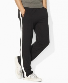 An essential sweatpant is rendered in super-soft fleece with sleek pintucked detailing for stylish comfort on and off the track. An essential sweatpant is rendered in super-soft fleece with sleek pintucked detailing for stylish comfort on and off the track.
