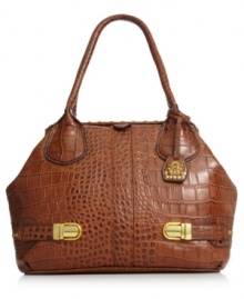 Call of the wild, This chic satchel from Jessica Simpson is coolly crafted in a faux croc-embossed print. Spacious and pocketed-lined, it lends an exotic look to your urban-jungle attire. Call of the wild, This chic satchel from Jessica Simpson is coolly crafted in a faux croc-embossed print. Spacious and pocketed-lined, it lends an exotic look to your urban-jungle attire.