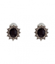 Inject instant glamour into any outfit with R.J.Grazianos crystal earrings - Prong set black and silver-grey crystals - Wear to the office with tailored separates, or as a finishing touch to cocktail dresses