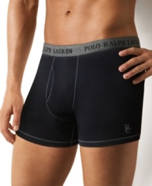 Great for the minimalist. The easy, longer-length styling of these Polo Ralph Lauren boxer briefs will meet your comfort standards. Great for the minimalist. The easy, longer-length styling of these Polo Ralph Lauren boxer briefs will meet your comfort standards.