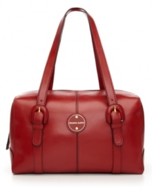 Worthy of the elegant address of its namesake, this polished leather silhouette from Franco Sarto is the epitome of classic styling. Buckle accents and detail stitching adorn the outside, while a well-organized interior keeps essentials perfectly in place. Worthy of the elegant address of its namesake, this polished leather silhouette from Franco Sarto is the epitome of classic styling. Buckle accents and detail stitching adorn the outside, while a well-organized interior keeps essentials perfectly in place.