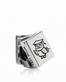 A sterling silver text book charm puts a scholarly twist on your PANDORA bracelet. A sterling silver text book charm puts a scholarly twist on your PANDORA bracelet.