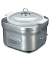 Set the time, then step away. De'Longhi's compact slow cooker does the work for you by cooking pot roast, stew or soup steadily for up to ten hours. Extended cooking brings out complex flavors and fork-tender meat for meals that are sure to impress. One-year warranty. Model DCP707.