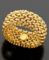 Add rich elegance to your digits. Versatile 14k gold ring boasts a clever woven mesh design. Size 7.