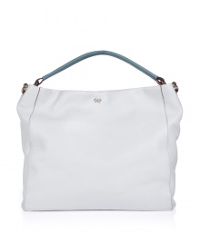 Refined and streamlined, this hobo-style bag from It accessory designer Anya Hindmarch injects of-the-moment chic to any look - Large square shape, hobo style, shoulder strap with silver-tone hardware, contrasting trim, front logo detail - Perfect for daily use or for off-duty chic Refined and streamlined, this hobo-style bag from It accessory designer Anya Hindmarch injects of-the-moment chic to any look - Large square shape, hobo style, shoulder strap with silver-tone hardware, contrasting trim, front logo detail - Perfect for daily use or for off-duty chic