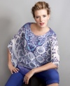 Team the season's latest tanks and tees with Style&co.'s plus size capri jeans, featuring a control panel for a flattering fit.