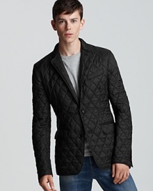 A sophisticated quilted sport coat from Burberry London elevates your look to one of timeless appeal. A sophisticated quilted sport coat from Burberry London elevates your look to one of timeless appeal.