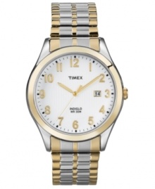 Timex has created a modern classic with golden accents and a timeless steel design. Timex has created a modern classic with golden accents and a timeless steel design.