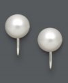 Pearl love. You'll adore this classic style including cultured freshwater pearls (8-9 mm) with a secure, sterling silver screw backing that adjusts to fit snug to your earlobe. This style is for non-pierced ears. Approximate diameter: 1-1/2 inches.