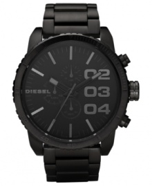 Bold with striking, oversized details, this blacked out timepiece by Diesel knows no bounds.