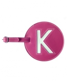 Give me a K! This big, easy-to-spot luggage tag is personalized with your initial, giving your bags an identity and helping them stand out on the luggage carousel. Give me a K! This big, easy-to-spot luggage tag is personalized with your initial, giving your bags an identity and helping them stand out on the luggage carousel.