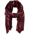 Punctuate your cool weather wardrobe with statement-making accessories like this brown Marc by Marc Jacobs wool scarf - Chic, all-over dragon scale print - Moderately long and wide, with delicate fringe trim at hem - An ideal complement to streamlined ensembles - Pair with everything from a pullover and jeans or a knit dress and leather jacket to a trench and cigarette trousers