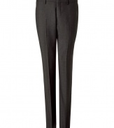 Sleek and sophisticated, these classic checked pants from PS by Paul Smith effortlessly transition from the office to evening - Flat front, belt loops, off-seam pockets, back welt pockets with buttons, straight leg with creases, slim fit - Style with a matching blazer or a cashmere pullover and a leather jacket